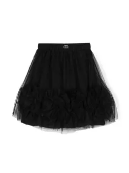 TWINSET Kids пышная юбка с аппликацией, черный