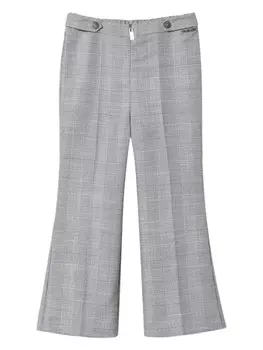TWINSET Kids расклешенные брюки в клетку, серый