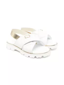 TWINSET Kids сандалии с логотипом, белый