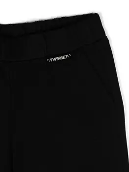 TWINSET Kids спортивные брюки с логотипом, черный