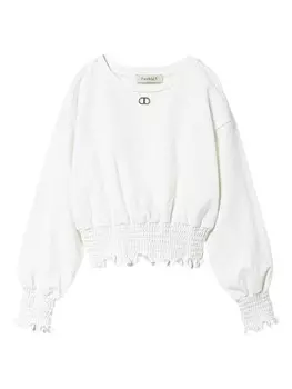TWINSET Kids толстовка с круглым вырезом, белый