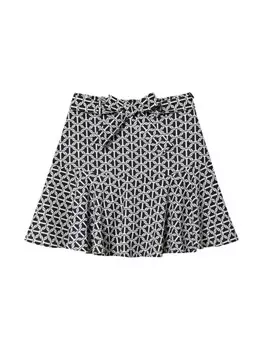 TWINSET Kids юбка-брюки из крепдешина с принтом, синий