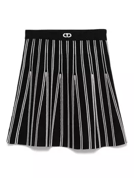 TWINSET Kids юбка с декоративной строчкой, черный