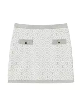 TWINSET Kids жаккардовая юбка, белый