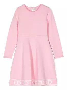TWINSET Kids жаккардовое платье Oval T, розовый