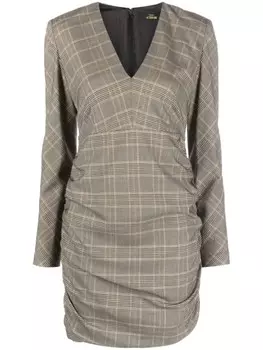 TWINSET клетчатое платье мини со сборками, черный