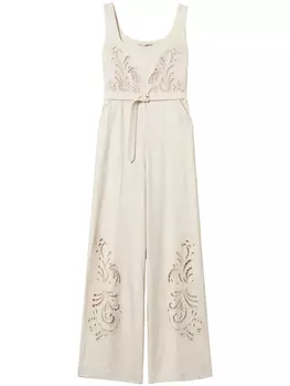 TWINSET комбинезон с английской вышивкой, белый