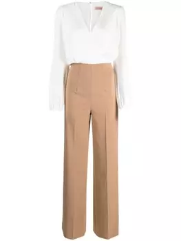 TWINSET комбинезон с длинными рукавами и широкими брюками, белый