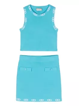 Twinset комплект из юбки и топа с логотипом, синий