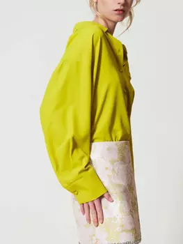 TWINSET крепдешиновая рубашка, желтый