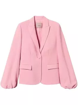 TWINSET креповый блейзер с присборенными рукавами, розовый