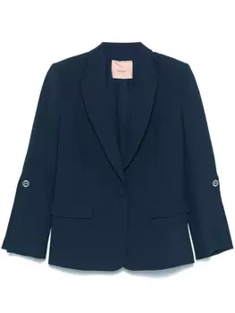 TWINSET креповый блейзер с запонками, синий
