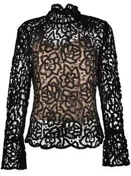 TWINSET кружевная блузка, черный