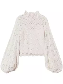 TWINSET кружевная блузка, нейтральный