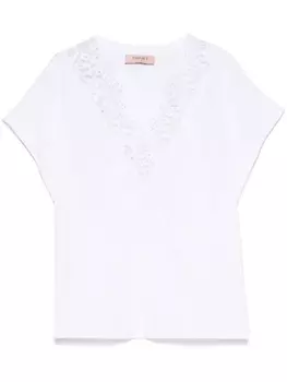 TWINSET кружевная футболка, белый