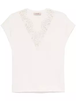 TWINSET кружевная футболка, розовый