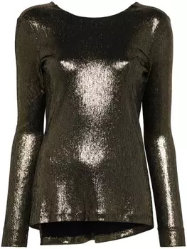 TWINSET ламинированная блузка с узлом, золотой
