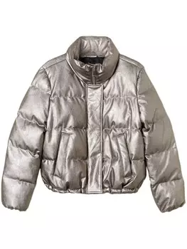TWINSET ламинированный пуховик, серый