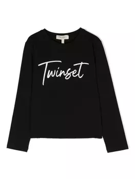 Twinset лонгслив с логотипом, черный