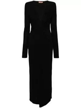 TWINSET макси-платье с драпировкой, черный