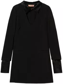 TWINSET мини-платье из крепа с атласными деталями, черный