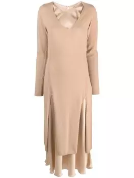 TWINSET многослойное платье-джемпер с длинными рукавами, коричневый