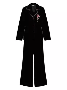 TWINSET Мужская бархатная пижама, черный