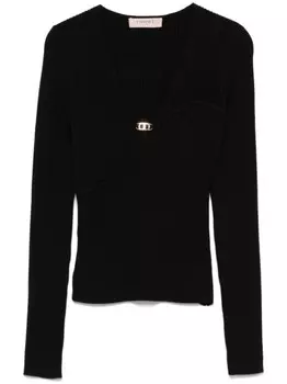 TWINSET овальная Т-образная пластина сверху, черный