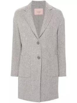 TWINSET пальто с пайетками, серый