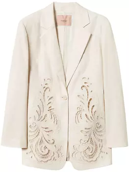TWINSET пиджак с вышивкой, белый