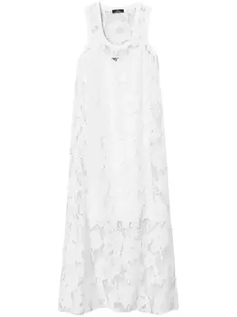TWINSET платье из органзы с цветочной вышивкой, белый