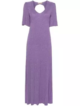 TWINSET платье макси в рубчик, фиолетовый