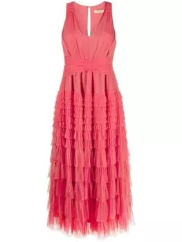 TWINSET платье миди с оборками, розовый