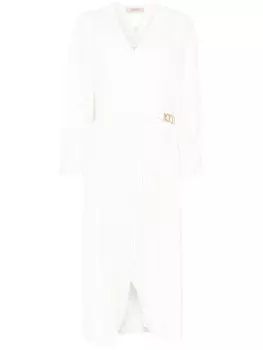 TWINSET платье миди с запахом, белый