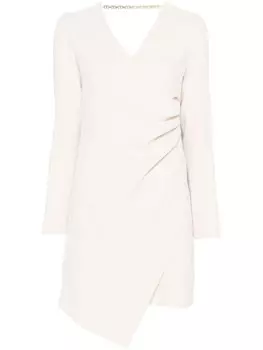 TWINSET платье мини с цепочкой Oval T, нейтральный цвет