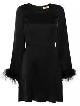 TWINSET платье мини с перьями, черный