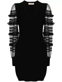 TWINSET платье с логотипом, черный