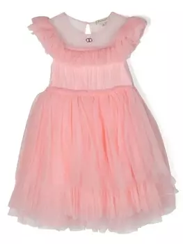 Twinset платье с тюлем, розовый