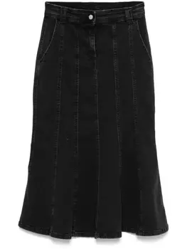 TWINSET плиссированная джинсовая юбка, черный