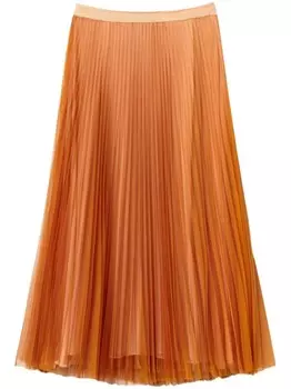 TWINSET плиссированная юбка из тюля, оранжевый