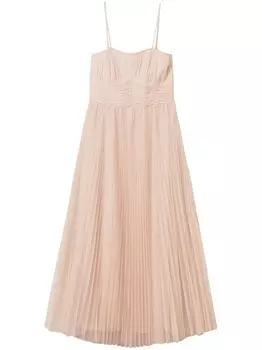 TWINSET плиссированное платье миди из тюля, нейтральный цвет