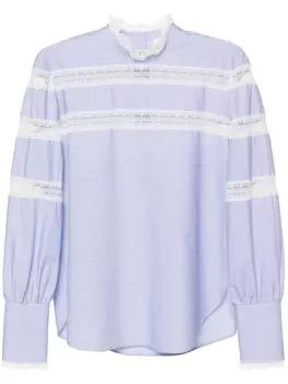 TWINSET полосатая блузка с кружевом, синий