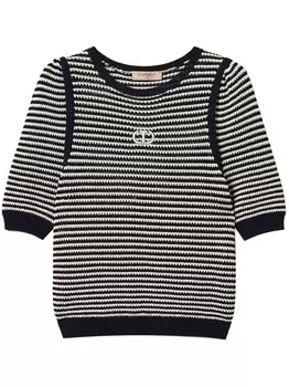 TWINSET полосатая футболка с вышивкой, белый