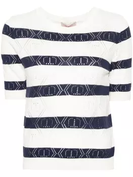 TWINSET полосатый топ рыхлой вязки, белый
