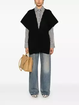 TWINSET пончо с вышитым логотипом, черный