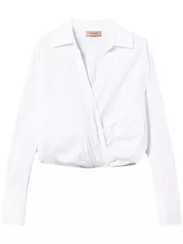 TWINSET поплиновая блузка, белый