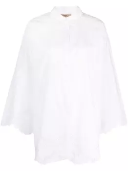 TWINSET поплиновая рубашка с фестонами, белый
