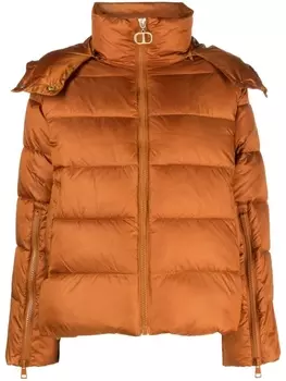 TWINSET пуховик с капюшоном, коричневый