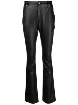 TWINSET расклешенные брюки из искусственной кожи, черный