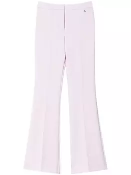 TWINSET расклешенные брюки из кади-текстуры, розовый